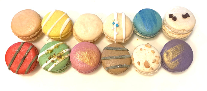 One Dozen (12) Assorted French Macarons Box